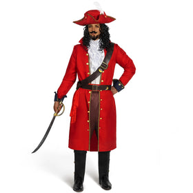 Mens Pirate Captain Costume Set for Adult Halloween Dress Up Party
