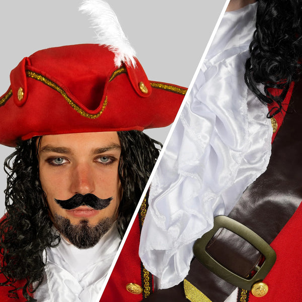 Mens Pirate Captain Costume Set for Adult Halloween Dress Up Party