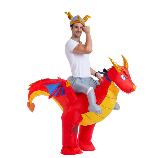 Inflatable Ride-On Fire Dragon Costume - Adult