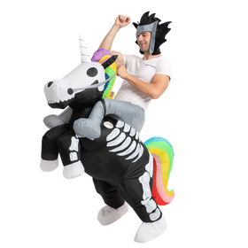 Skeleton Unicorn Ride-On Inflatable Costume - Adult