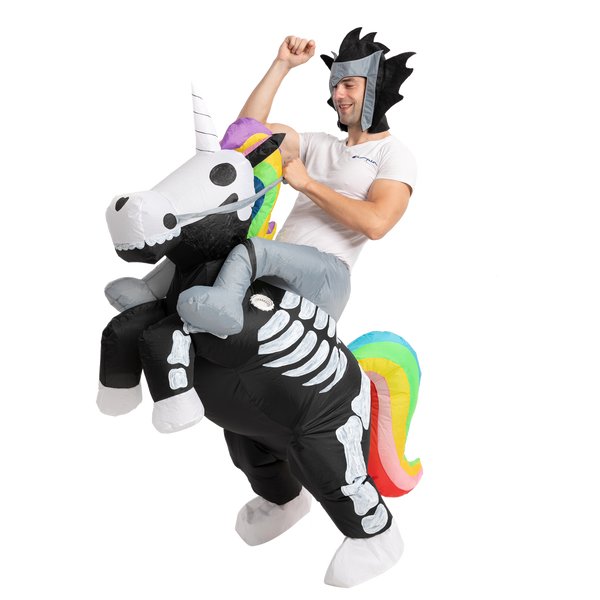 Skeleton Unicorn Ride-On Inflatable Costume - Adult