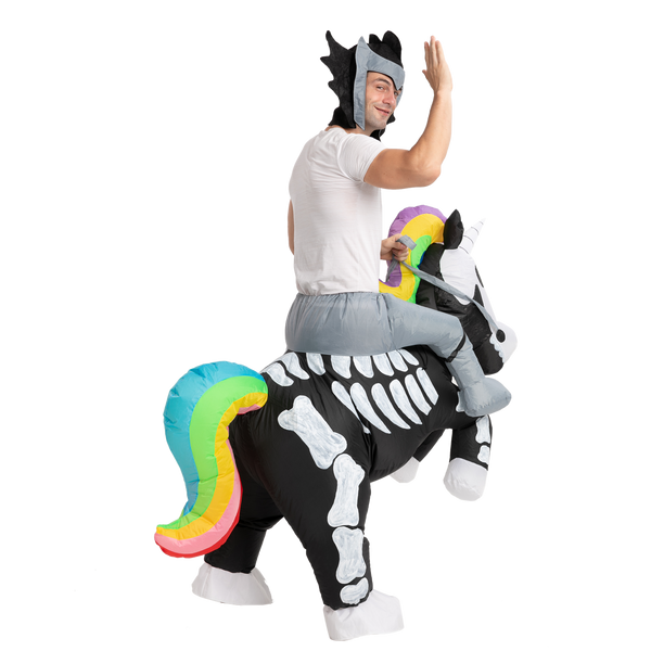 Skeleton Unicorn Ride-On Inflatable Costume - Adult