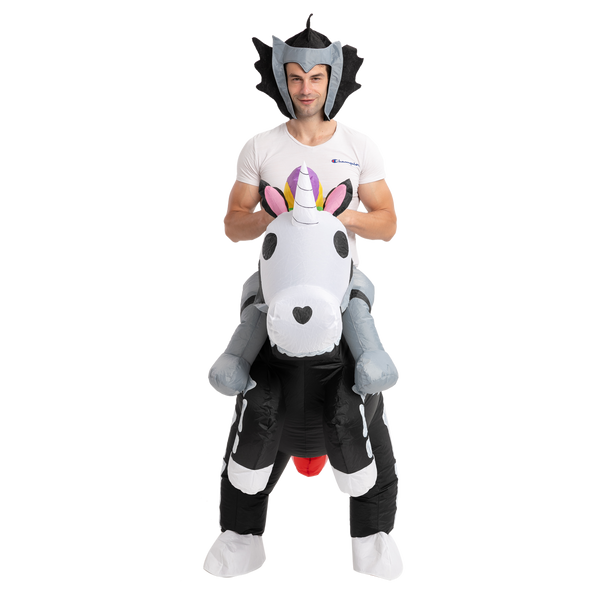 Skeleton Unicorn Ride-On Inflatable Costume - Adult