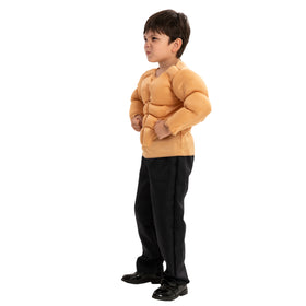 Child Boy Body Builder Costume Muscle Suit for Halloween Dress Up