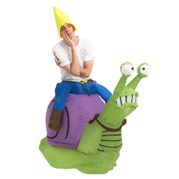 Gnome Ride-On Snail Inflatable Costume