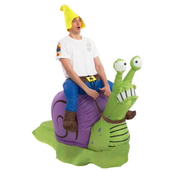 Gnome Ride-On Snail Inflatable Costume