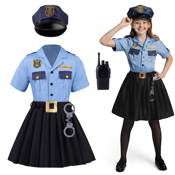 Police Officer Costume for Girls, Cop Costume for Kids