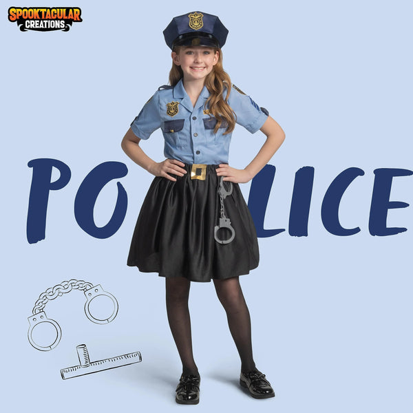 Police Officer Costume for Girls, Cop Costume for Kids