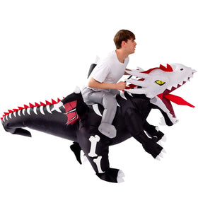 Ride-on Cool Skeleton Dragon Infltable Costume