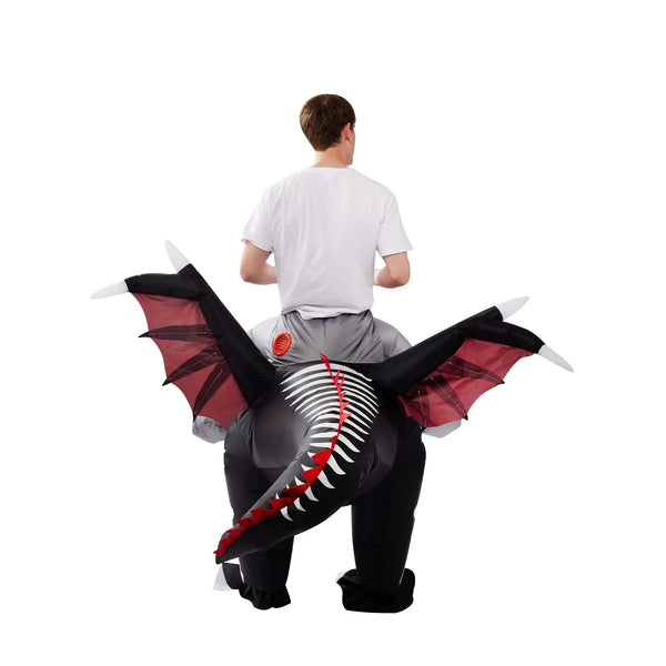 Ride-on Cool Skeleton Dragon Infltable Costume