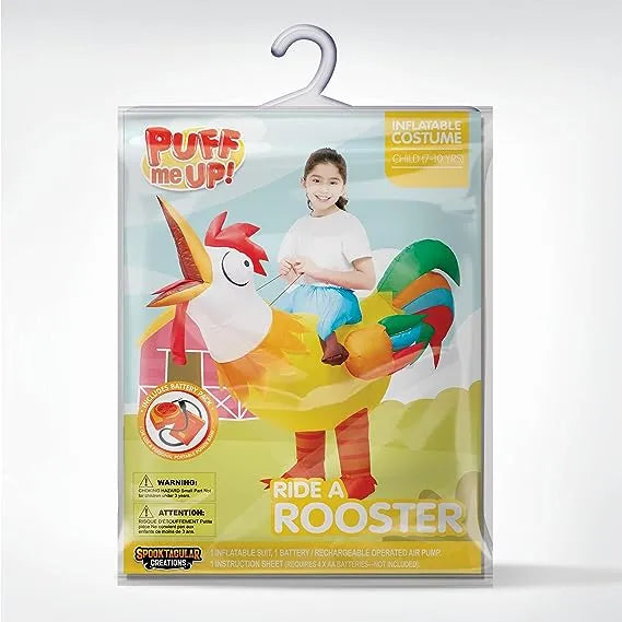 Harris Rides A Rooster Ride-on Rooster Inflatable Costume | Spooktacular Creations