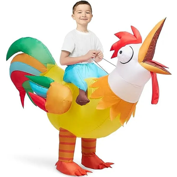Harris Rides A Rooster Ride-on Rooster Inflatable Costume | Spooktacular Creations