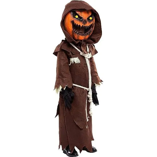 Scary Scarecrow Pumpkin Bobble Head Costume Pumpkin Halloween Mask XXL