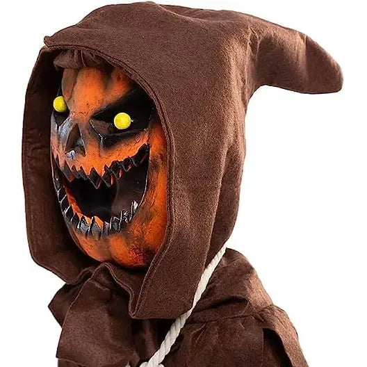 Scary Scarecrow Pumpkin Bobble Head Costume Pumpkin Halloween Mask XXL