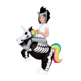 Skeleton Unicorn Ride-On Inflatable Costume - Adult