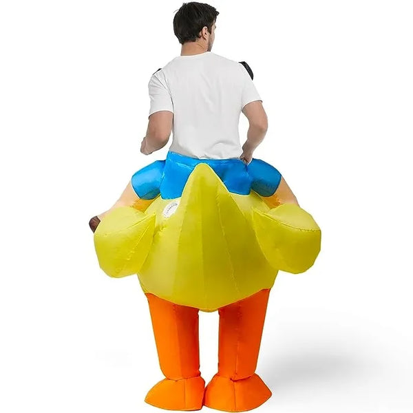 Spooktacular Creations Adult Inflatable Riding a Duck Air Blow-up Cost