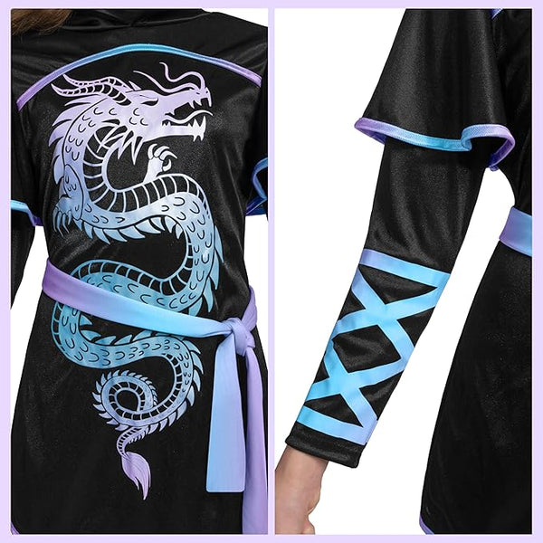Black and Red Ultimate Ninja Dragon Costume Set for kids