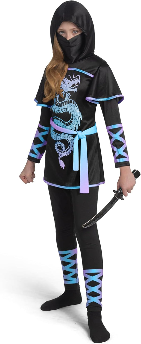Black and Red Ultimate Ninja Dragon Costume Set for kids