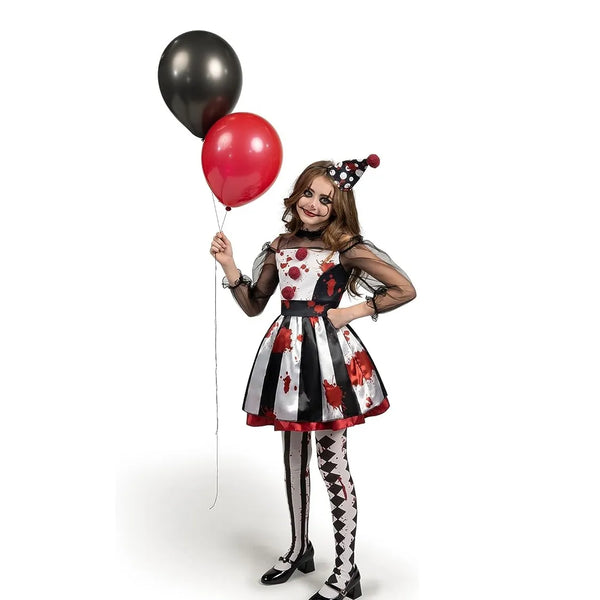 Spooktacular Creations Girls Black and White Scary Clown Costume