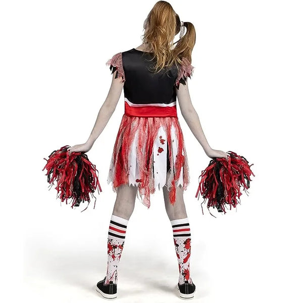 Spooktacular Creations Halloween Scary Zombie Cheerleader Costume for Girls