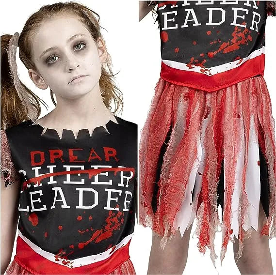 Spooktacular Creations Halloween Scary Zombie Cheerleader Costume for Girls