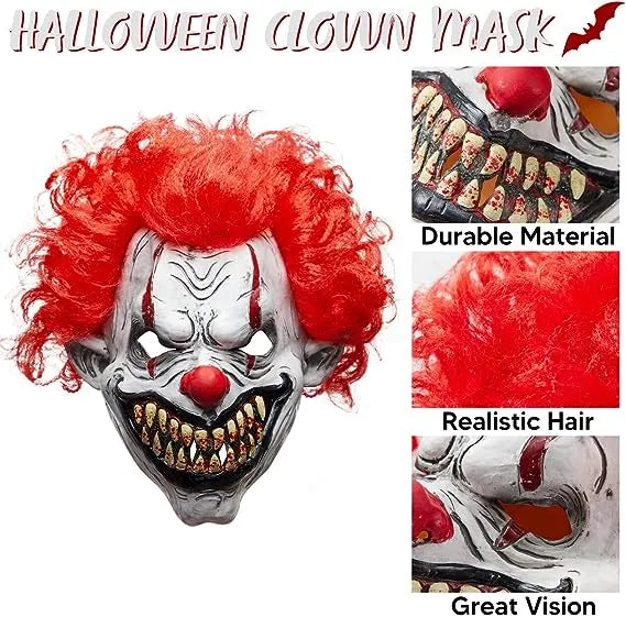 Spooktacular Creations Halloween Scary Zombie Face Mask Clown Accessories
