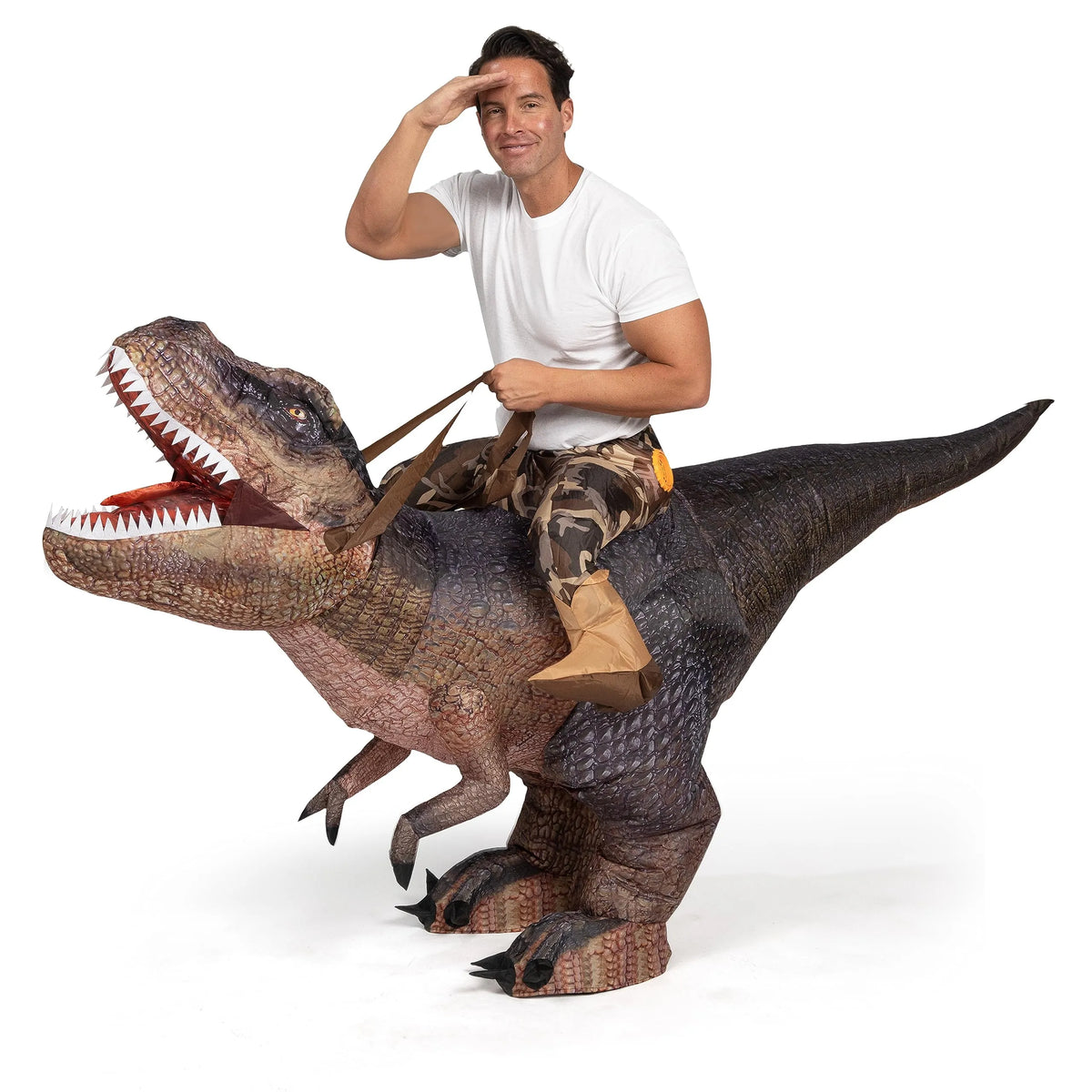 T-Rex Inflatable Costume Adults, Air Blow Up Costumes | Spooktacular ...