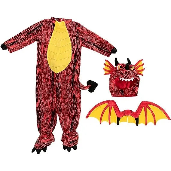 Toddler Trick or Treating Red Dragon Costume For Halloween