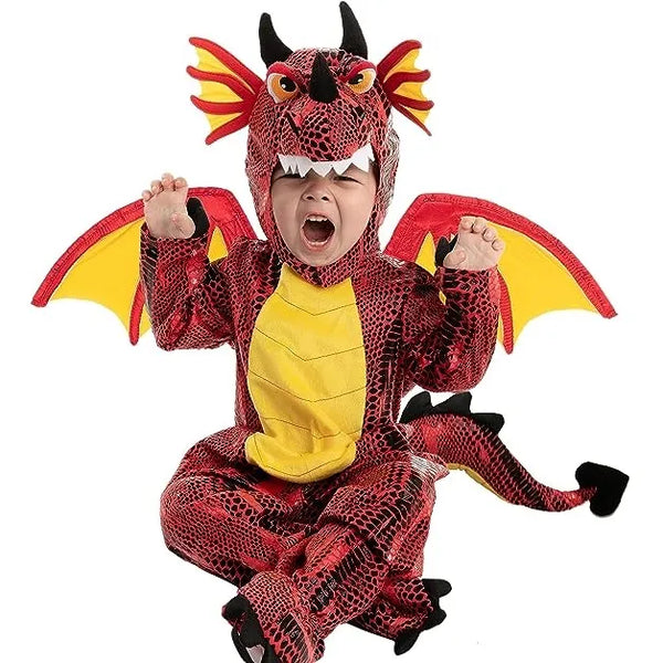 Toddler Trick or Treating Red Dragon Costume For Halloween