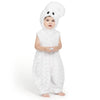 Toddlers Halloween Ghost Costume, White Belly Ghost Jumpsuit with Hood