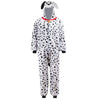 Unisex Adult Dalmatian Pajama Plush Costume with Hat Tail