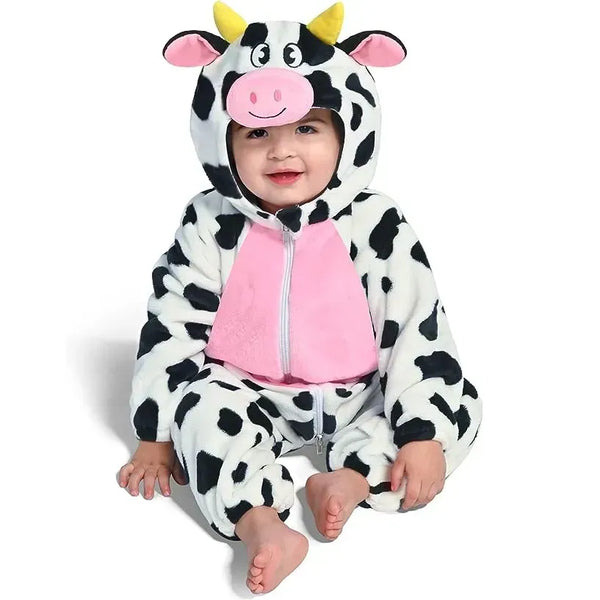 Unisex Toddler Cow Outfit Animal Costume One-piece Pajama