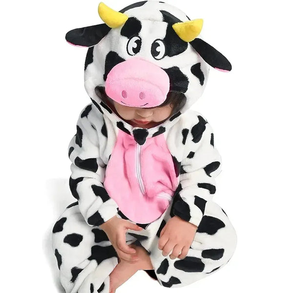 Unisex Toddler Cow Outfit Animal Costume One-piece Pajama