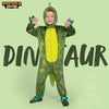 Unisex Shining Dinosaur jumpsuit Pajama for Kids Zip-Up Green T-rex Hooded Jumpsuit Halloween