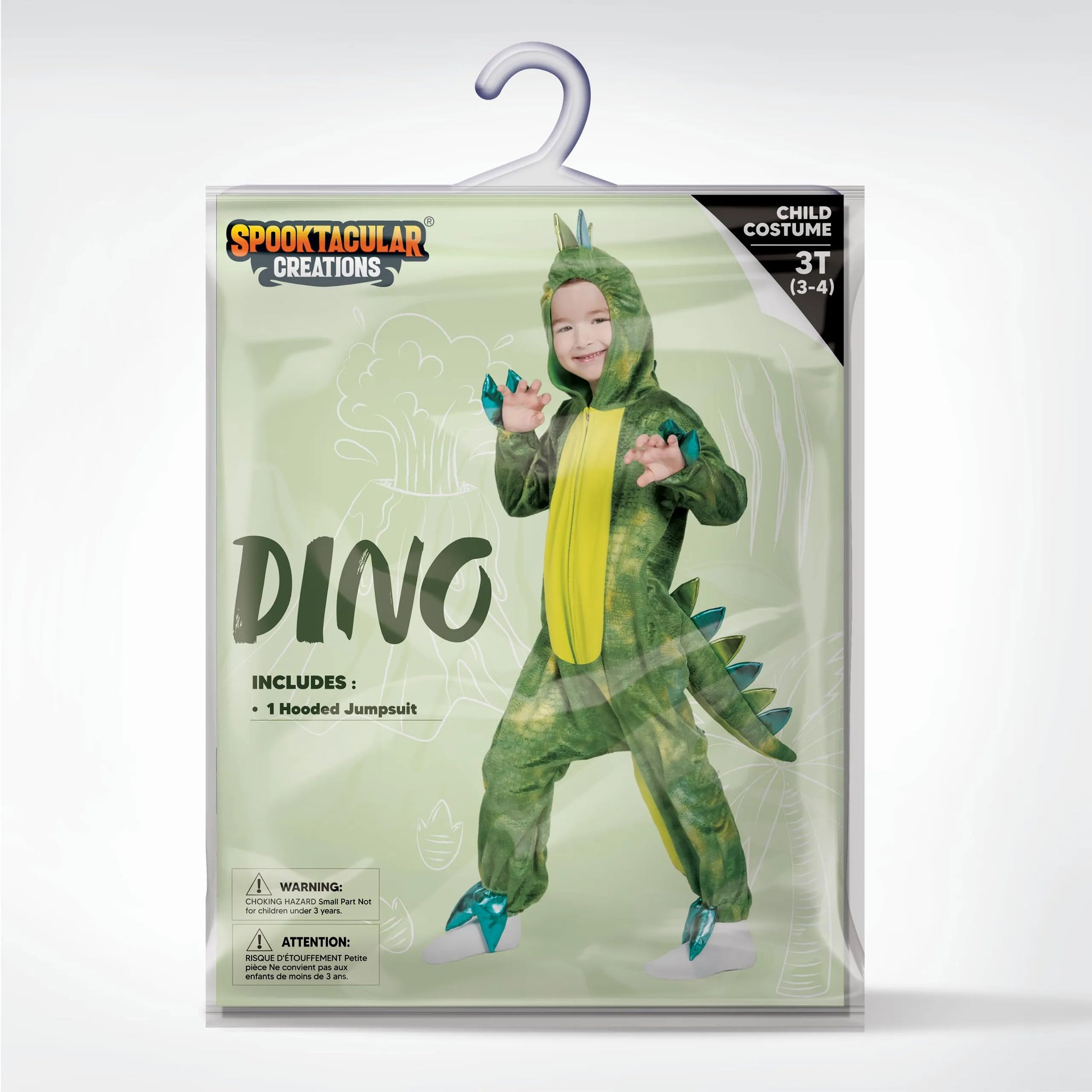 Unisex Shining Dinosaur jumpsuit Pajama for Kids Zip Up Green T rex Ho Spooktacular Creations