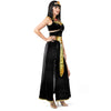 Women Black Cleopatra Dress Costume Set with Necklace, Belt, Headband