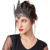 Women Black Queen Crown Head Piece Accessory for Halloween Dress up