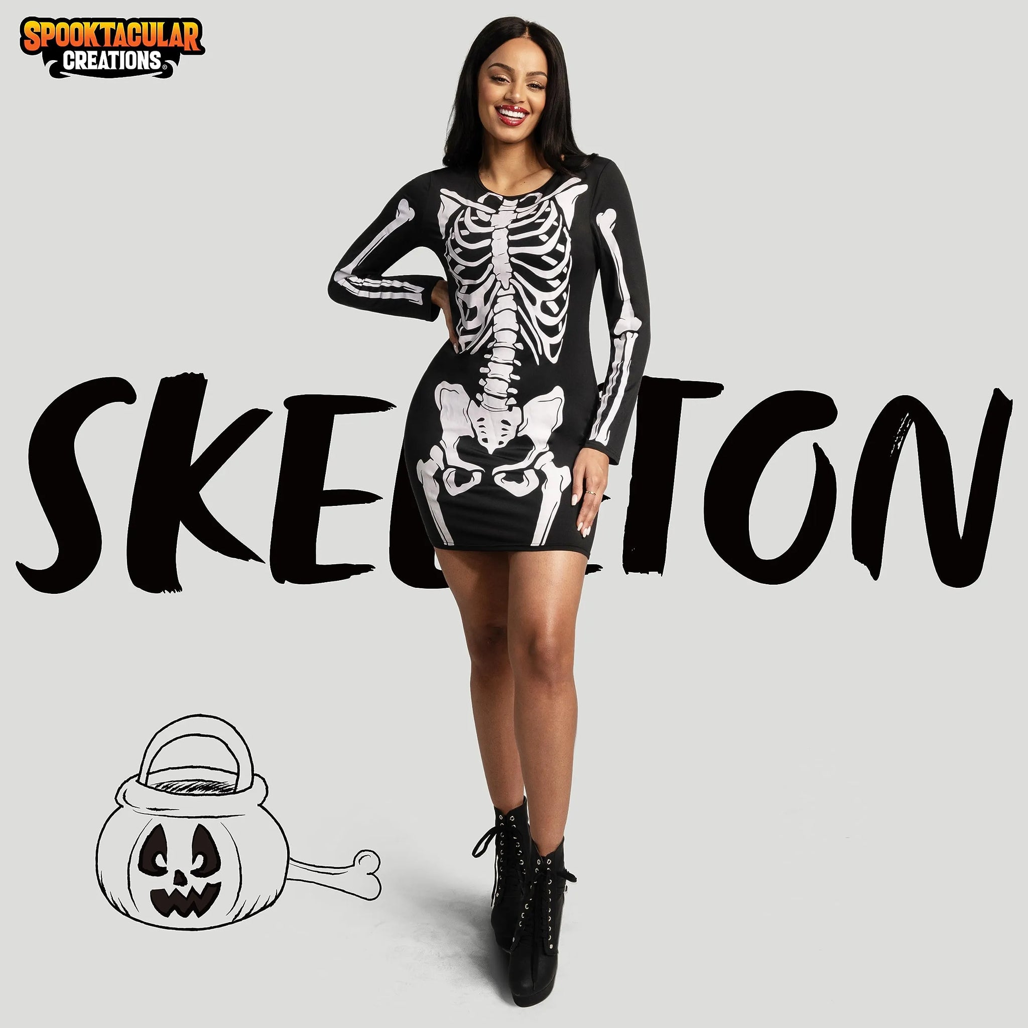 Women Black Skeleton Glow in the Dark Dress Costume | Spooktacular Creations Women Black Skeleton Glow in the Dark Dress Costume | Spooktacular Creations