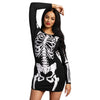 Women Black Skeleton Glow in the Dark Dress Costume