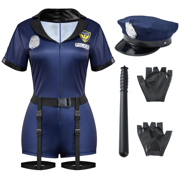 Women Blue Police Costume Set for Adult
