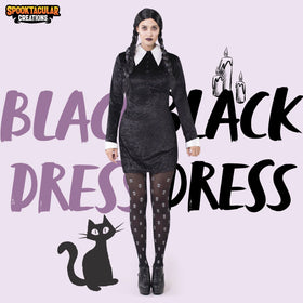 Women Gothic Black Dress Costume for Adult