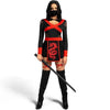 Women Ninja Costume, with Hooded Romper and Ninja Mask for Adult