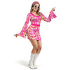 Women Pink Go Gorgeous Dress 70s Costume Set