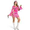 Women Pink Go Gorgeous Dress 70s Costume Set