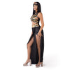 Women Queen Cleopatra Dress Costume Set with Black Collar, Underneath Catsuit