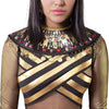 Women Queen Cleopatra Dress Costume Set with Black Collar, Underneath Catsuit