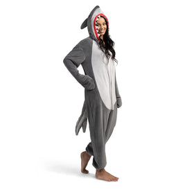 Women Shark Pajama Plush Costume with Hat Tail Dress Up