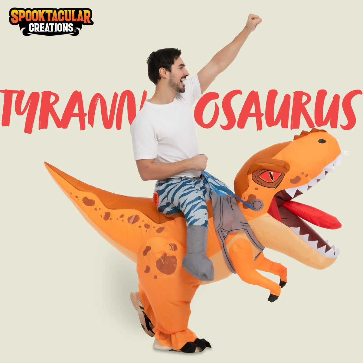 Yellow Tyrannosaurus Ride-On-Inflatable Costume | Spooktacular Creations