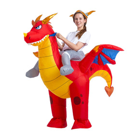 Inflatable Ride-On Fire Dragon Costume - Adult