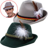 2 German Alpine Hats Cosplay Costume Accessories Felt Fedora Retro Set